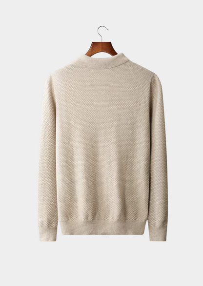 Premium Cashmere Textured Sweater Polo | Roccella