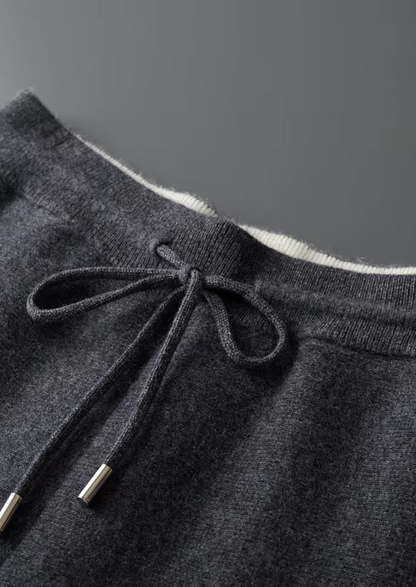 Pure Extra-Fine Merino Wool Dark Gray Damien Set | Roccella