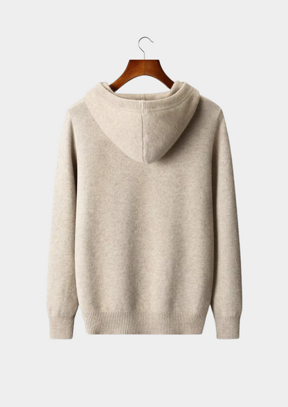 Pure Extra-Fine Merino Wool Button Hoodie | Roccella