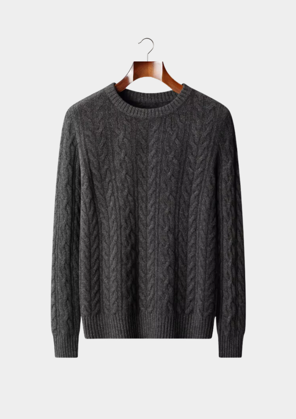 Pure Extra-Fine Merino Wool Cable Knit Crewneck | Roccella