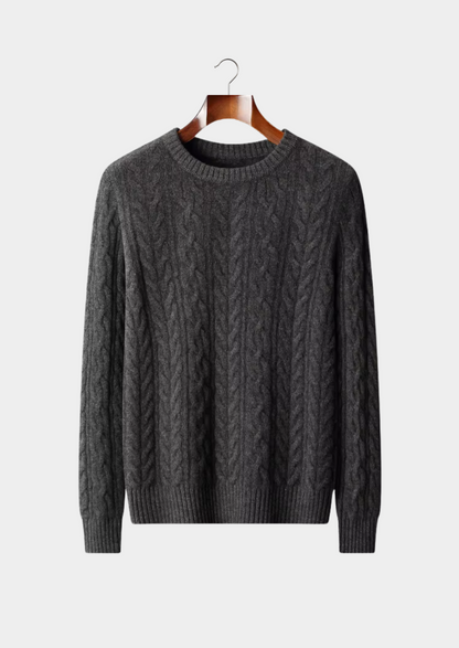 Pure Extra-Fine Merino Wool Cable Knit Crewneck | Roccella