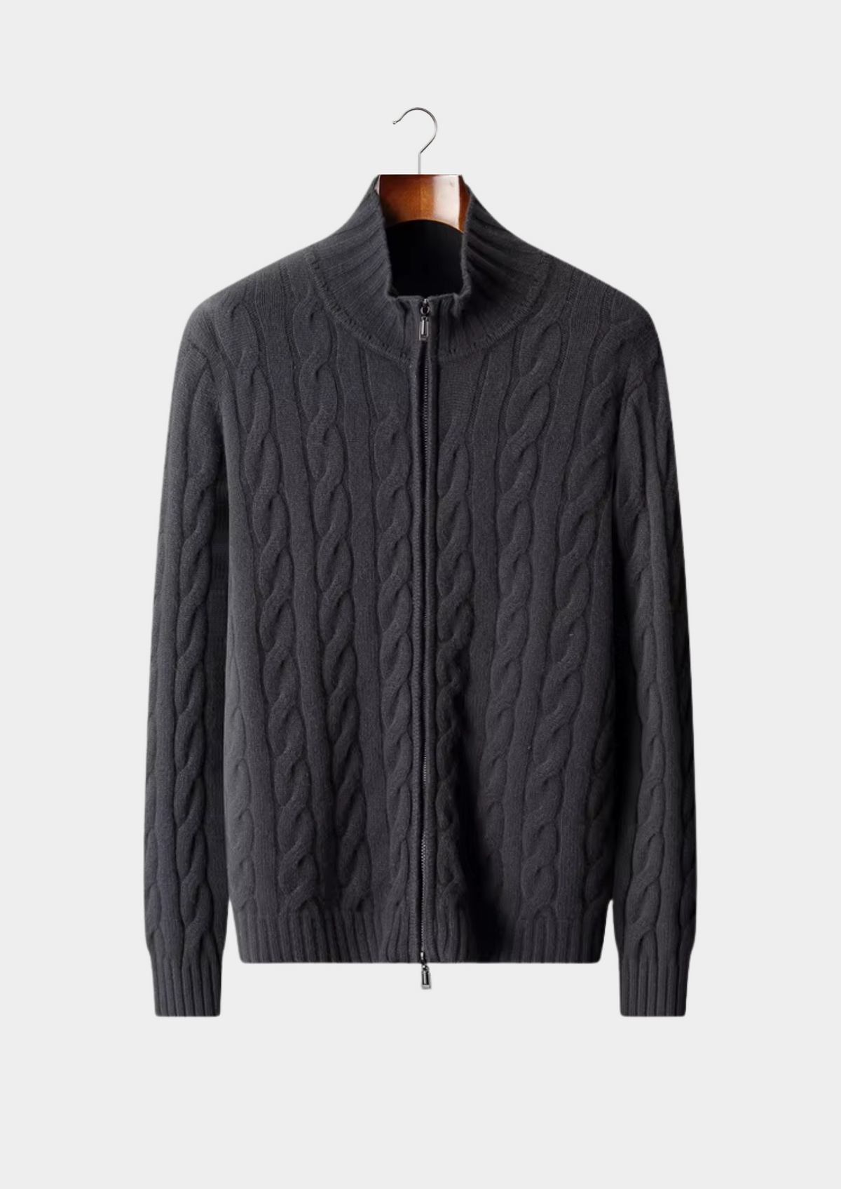 Pure Extra-Fine Merino Wool Dual-Zip Cable Cardigan | Roccella