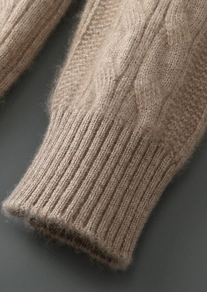 Pure Extra-Fine Merino Wool Cable Crewneck | Roccella