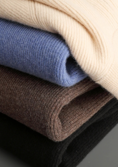 Pure Extra-Fine Merino Wool Ribbed Zip Cardigan | Roccella