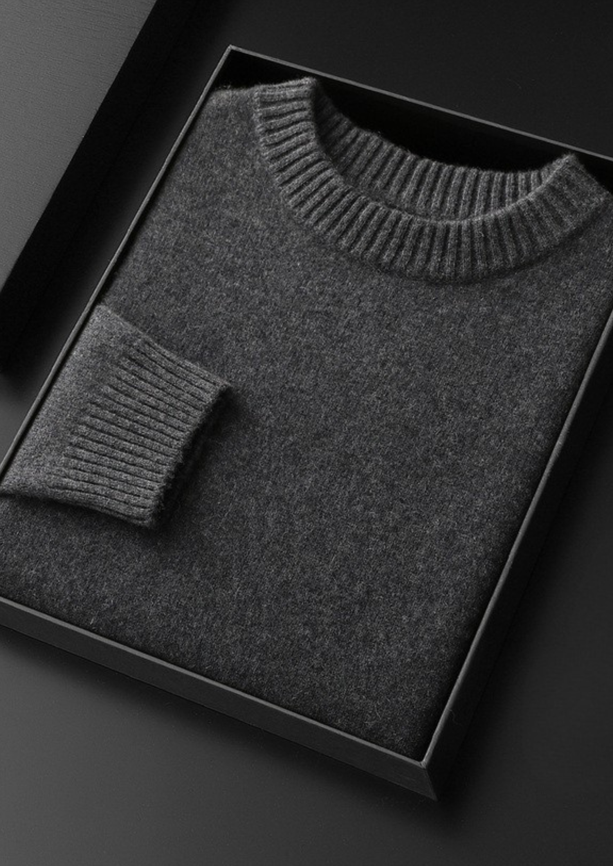 Pure Cashmere Dark Gray Essential Crewneck | Roccella