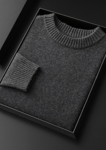 Pure Cashmere Dark Gray Essential Crewneck | Roccella