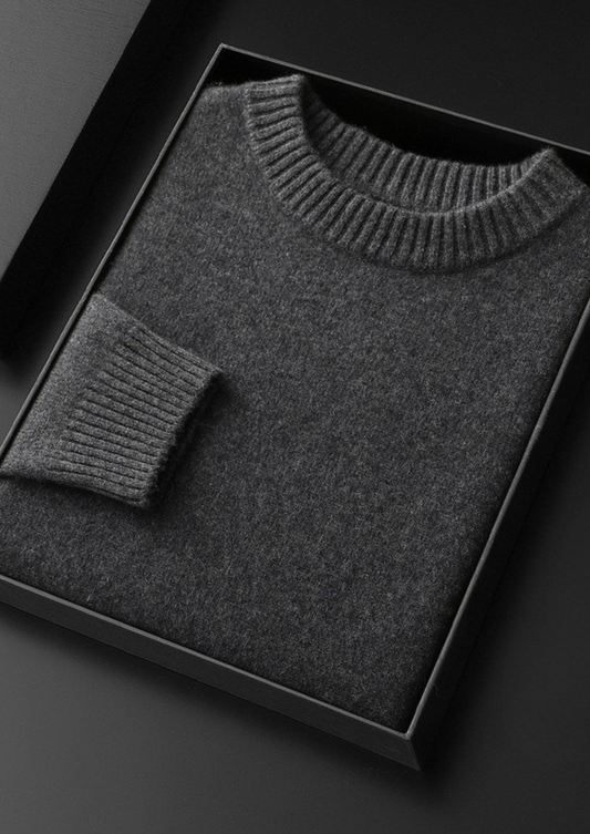 Pure Cashmere Dark Gray Essential Crewneck | Roccella