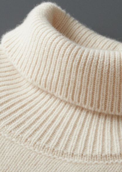 Pure Cashmere Ivory Essential Rollneck | Roccella