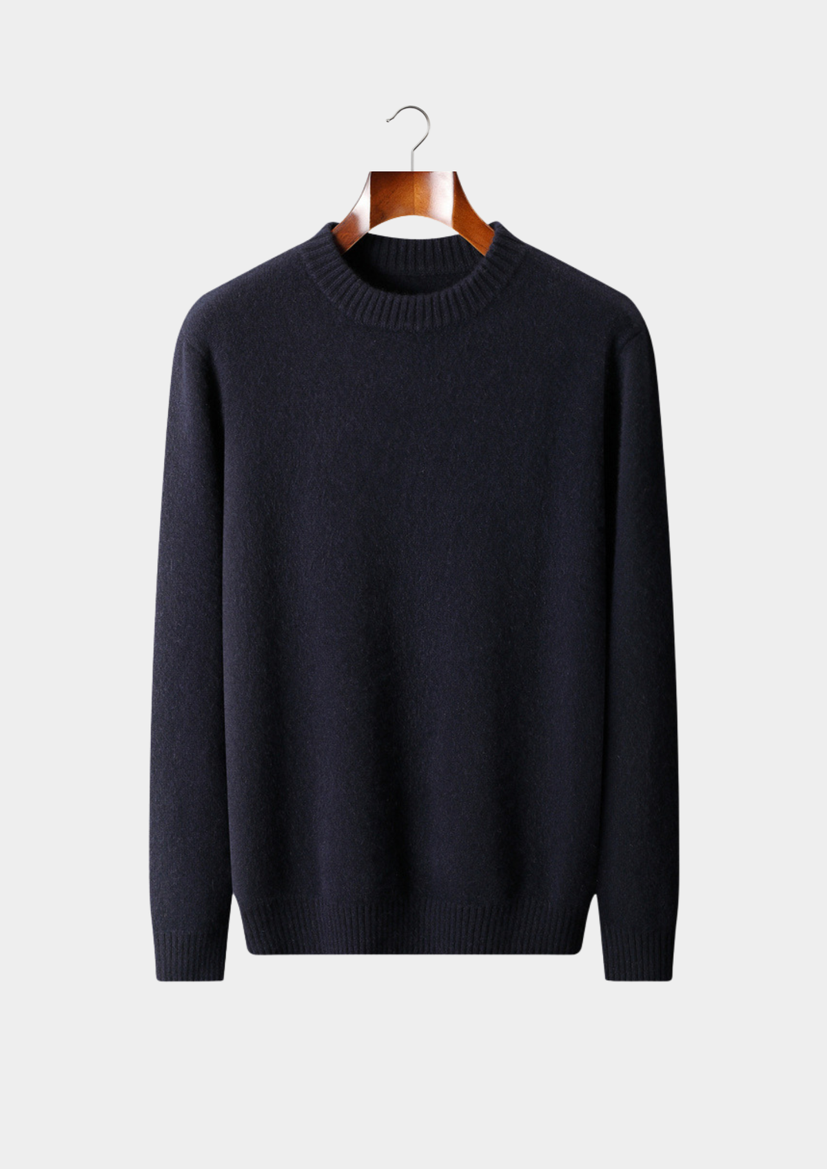 Pure Cashmere Navy Blue Essential Crewneck | Roccella