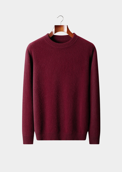 Pure Cashmere Burgundy Essential Crewneck | Roccella