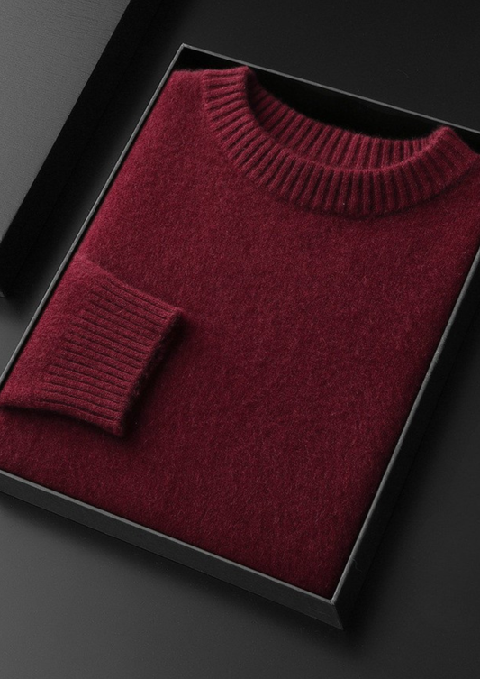 Pure Cashmere Burgundy Essential Crewneck | Roccella