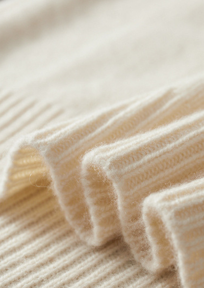 Pure Cashmere Ivory Essential Rollneck | Roccella