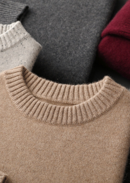 Pure Cashmere Beige Essential Crewneck | Roccella