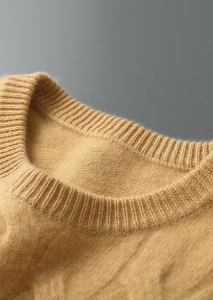 Premium Cashmere Cable Crewneck | Roccella
