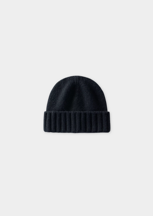 Black Cashmere Wintertime Beanie | Roccella