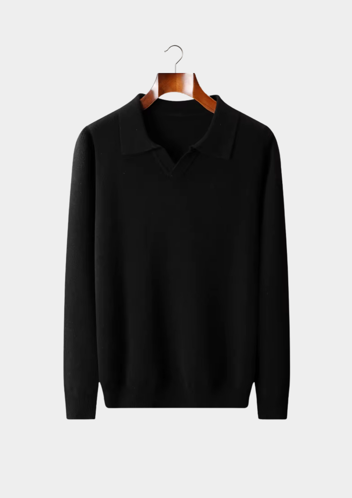 Pure Extra-Fine Merino Wool Ribbed Buttonless Polo | Roccella
