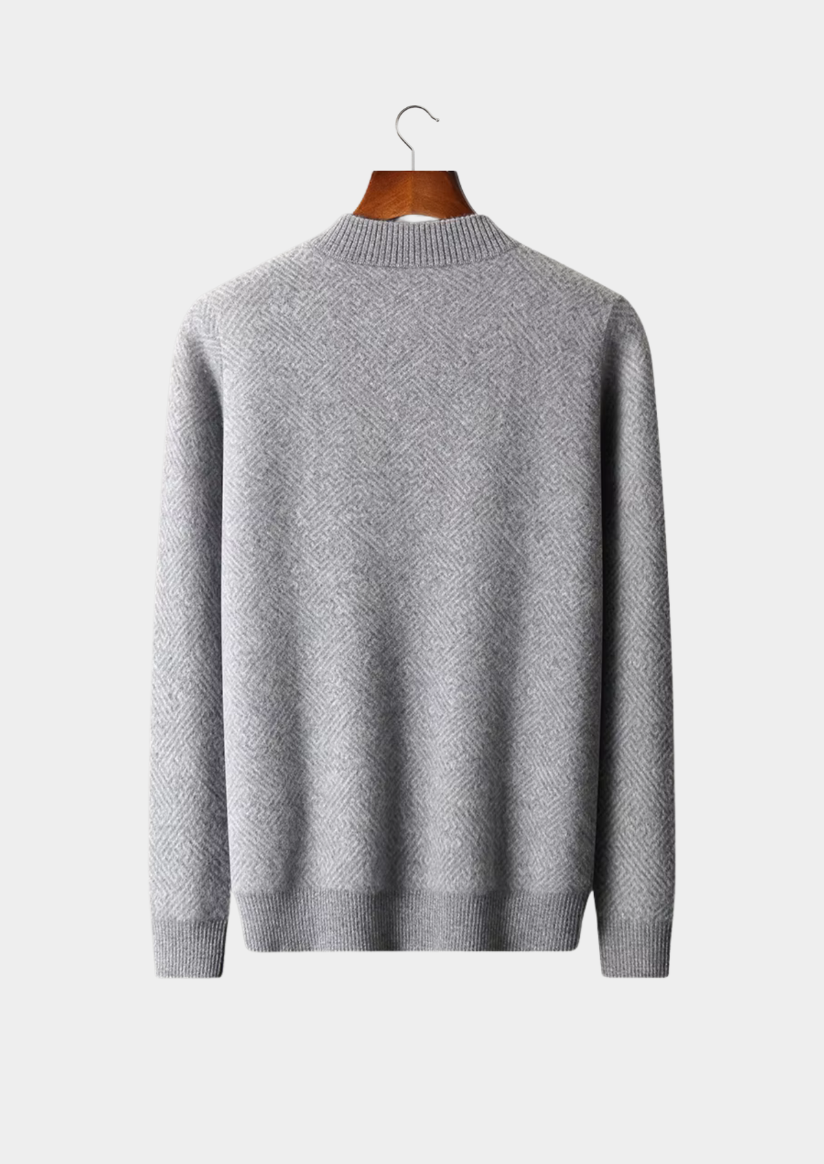 Premium Cashmere Patterned Half-Zip Sweater | Roccella