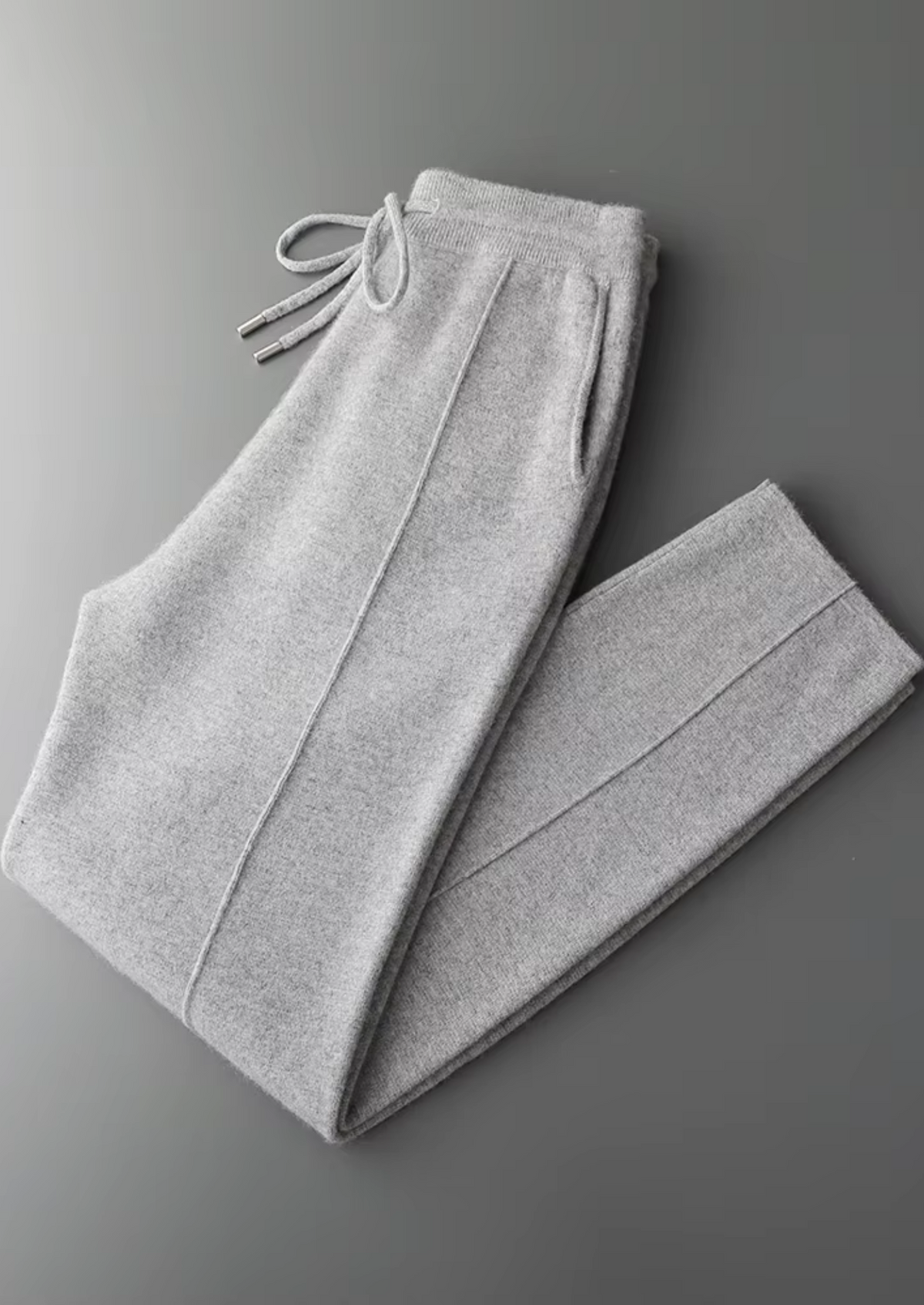 Pure Extra-Fine Merino Wool Light Gray Falconi Set | Roccella