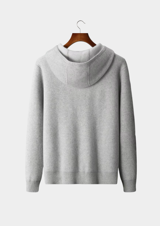 Premium Cashmere Two Tone Zipper Hoodie | Roccella