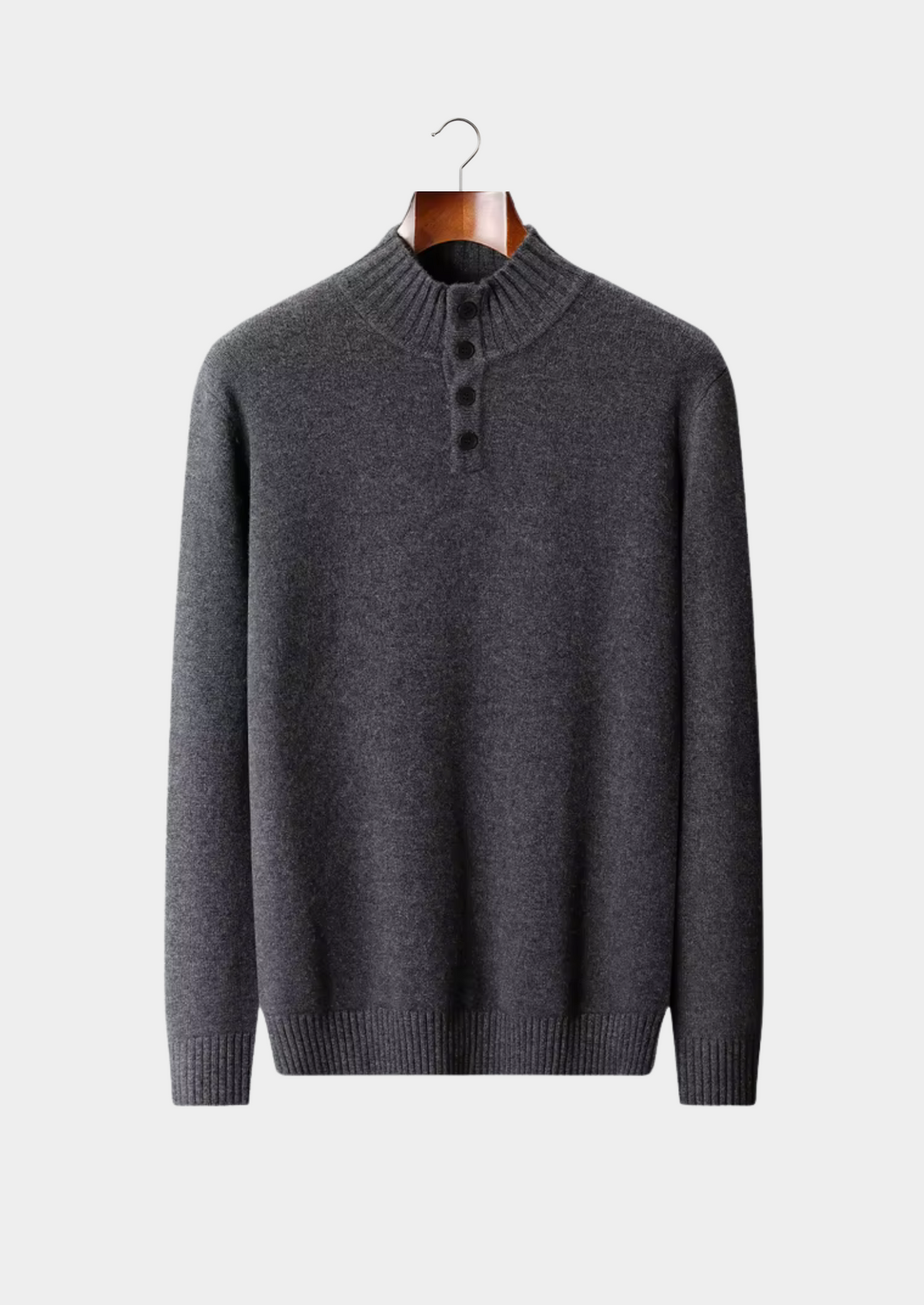 Pure Extra-Fine Merino Wool Classic Button Sweater | Roccella