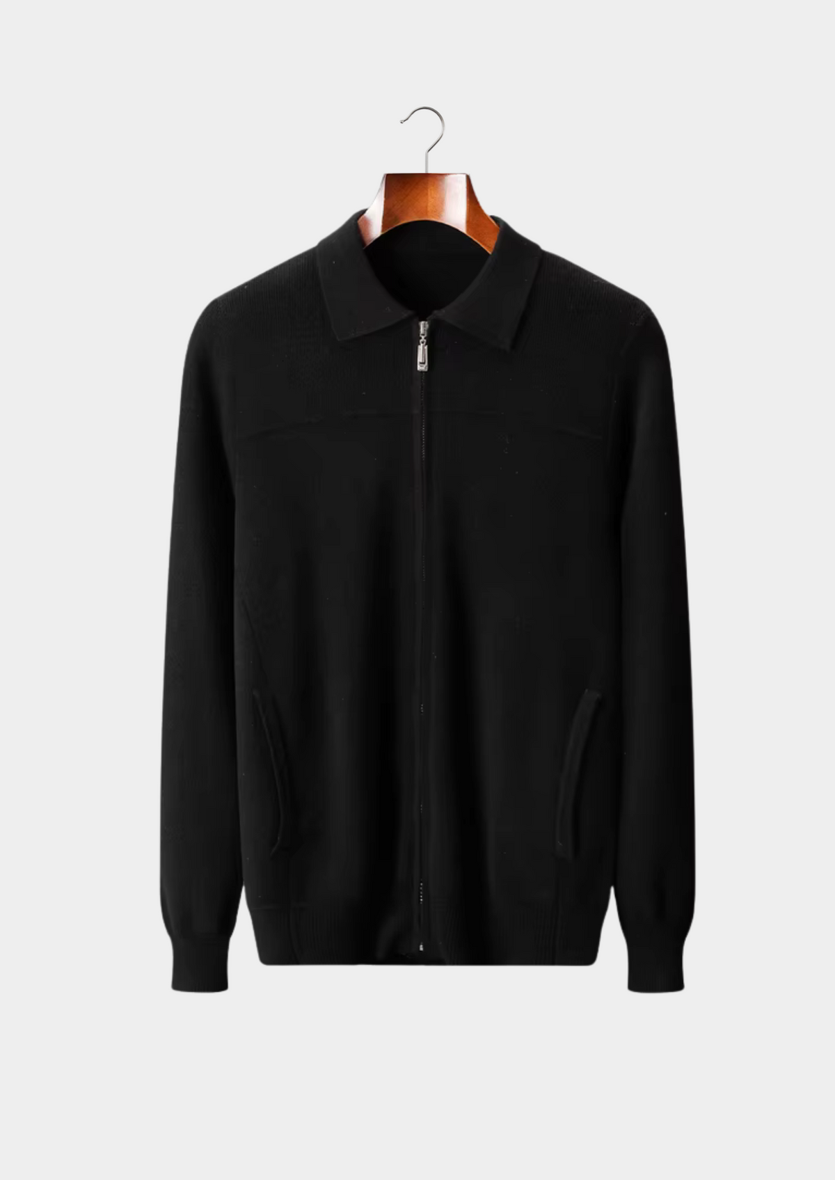 Pure Extra-Fine Merino Wool Ribbed Polo Cardigan | Roccella