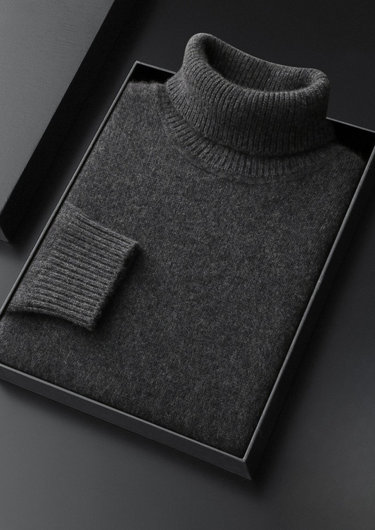 Pure Cashmere Dark Gray Essential Rollneck | Roccella