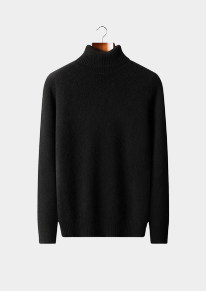 Pure Cashmere Black Essential Rollneck | Roccella