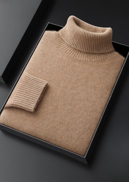 Pure Cashmere Beige Essential Rollneck | Roccella