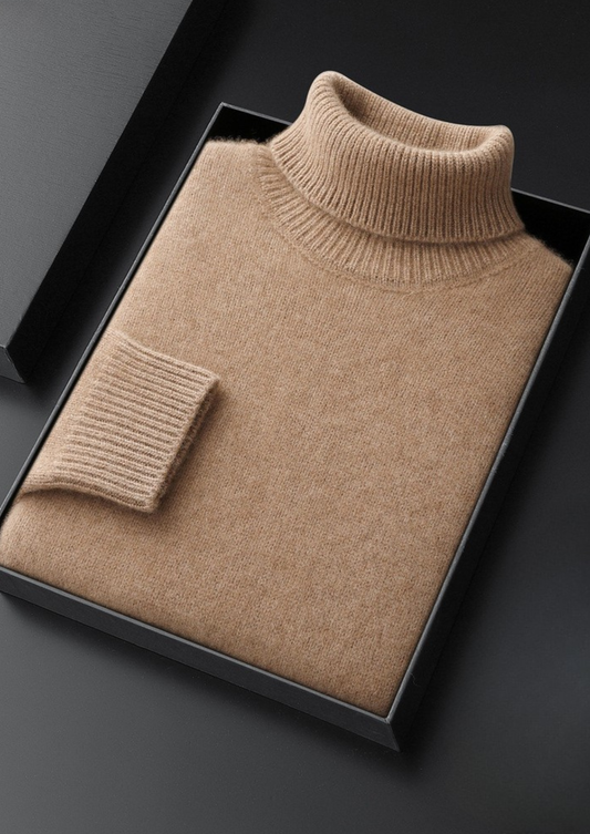 Pure Cashmere Beige Essential Rollneck | Roccella