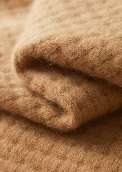 Pure Cashmere Caramel Textured Button Cardigan | Roccella