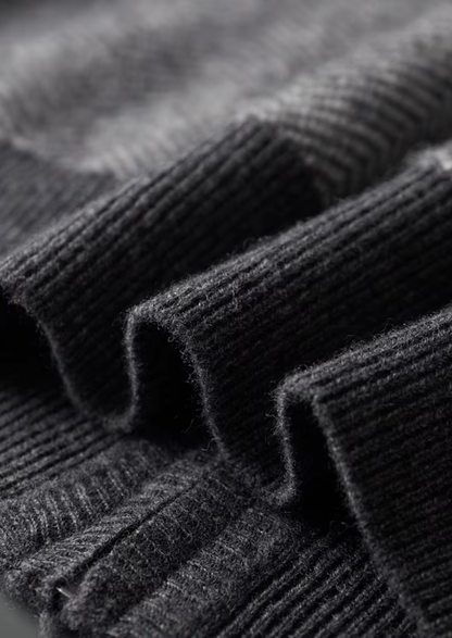 Pure Extra-Fine Merino Wool Gray Herringbone Set | Roccella