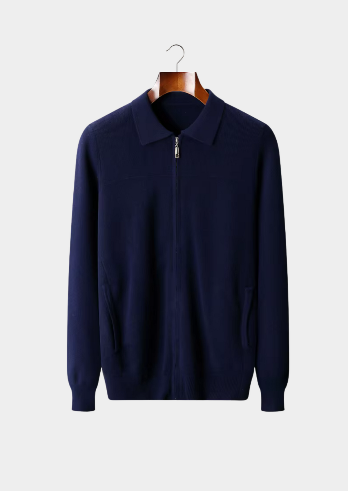 Pure Extra-Fine Merino Wool Ribbed Polo Cardigan | Roccella
