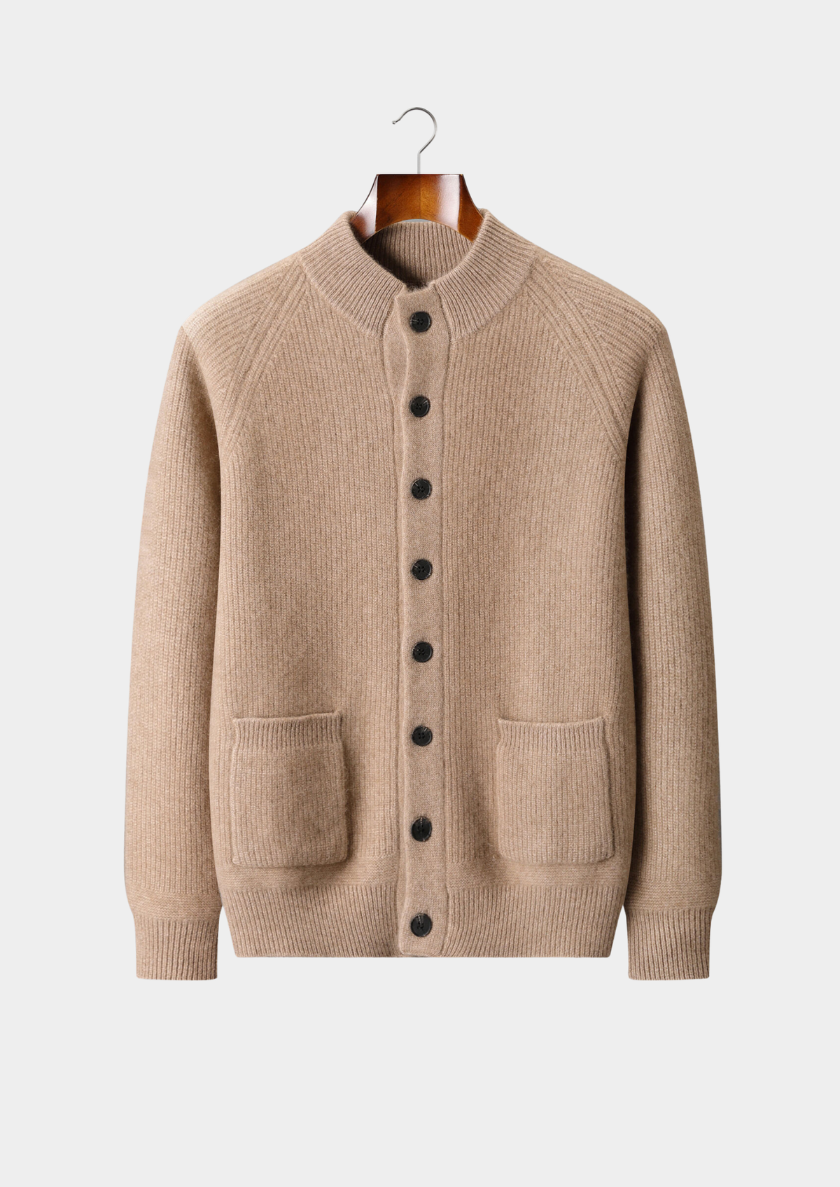 Pure Cashmere Beige Button Overshirt | Roccella