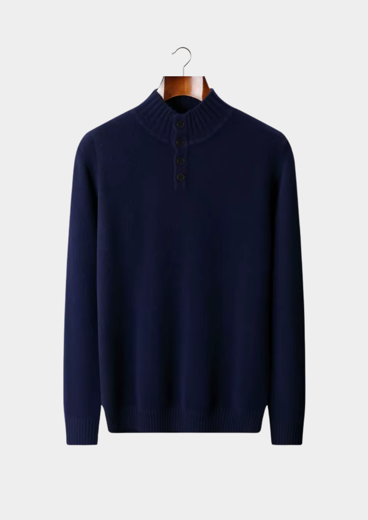 Pure Extra-Fine Merino Wool Classic Button Sweater | Roccella