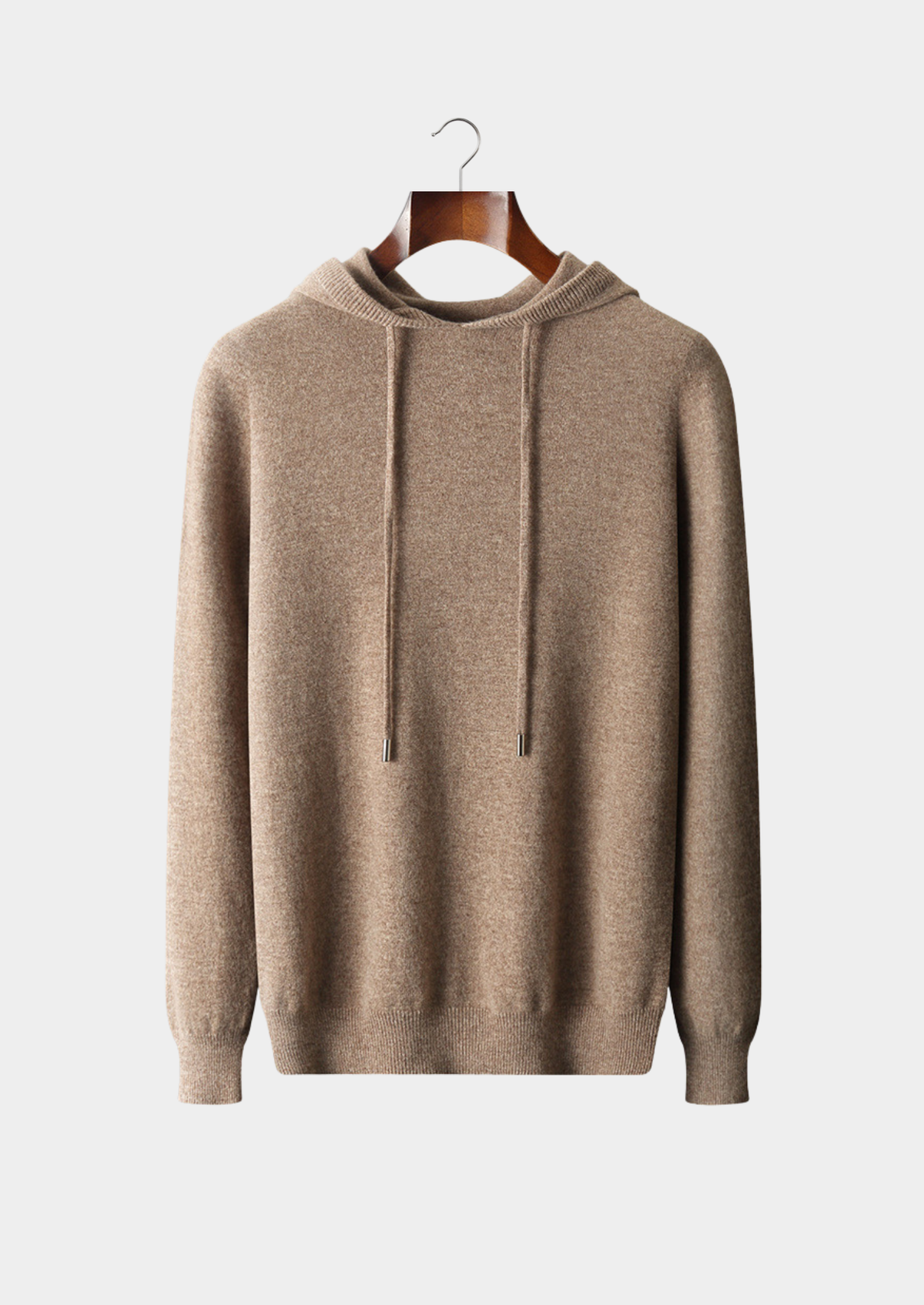 Pure Extra-Fine Merino Wool Beige Leisure Hoodie | Roccella