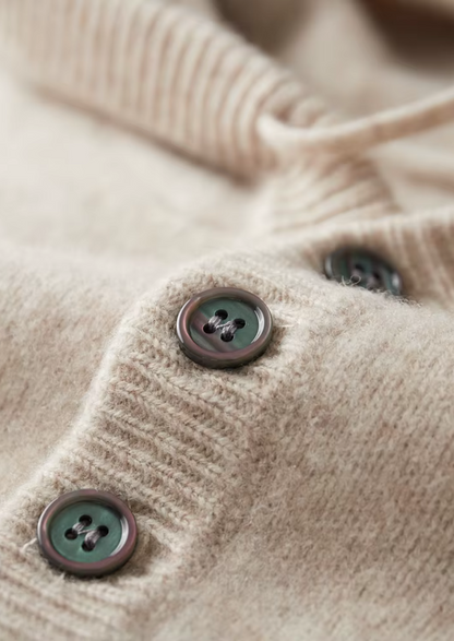 Pure Extra-Fine Merino Wool Button Hoodie | Roccella