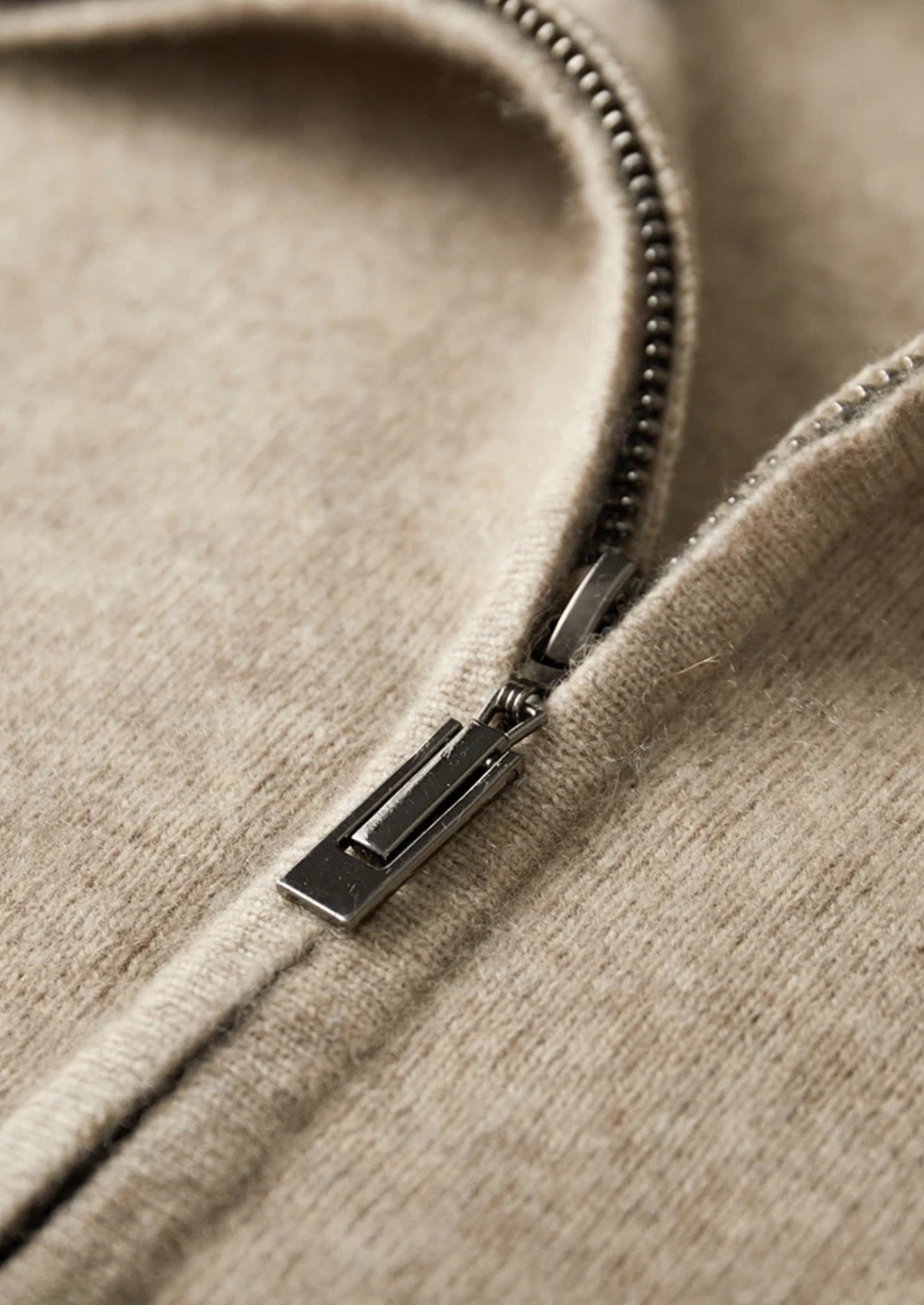 Premium Cashmere Zip Polo Cardigan | Roccella