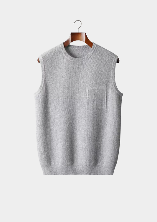 Pure Extra-Fine Merino Wool Crewneck Vest | Roccella