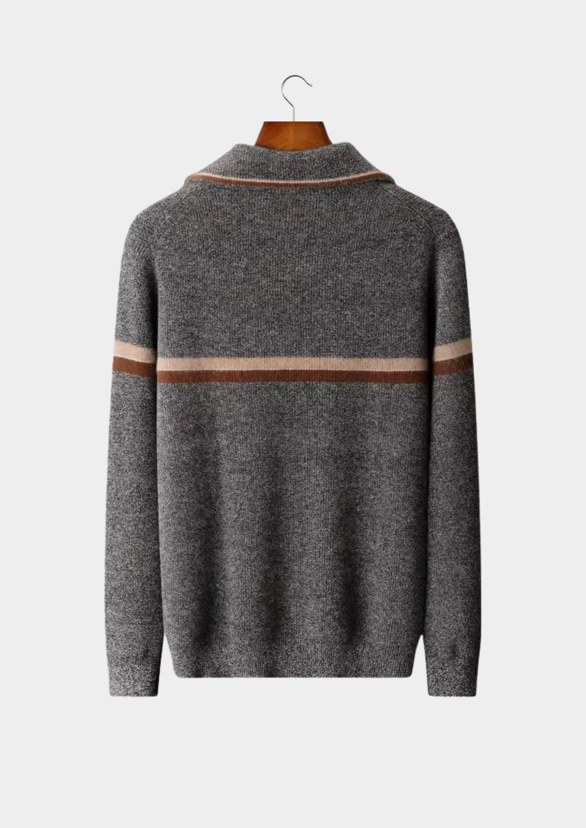 Pure Cashmere Striped Zip Cardigan | Roccella