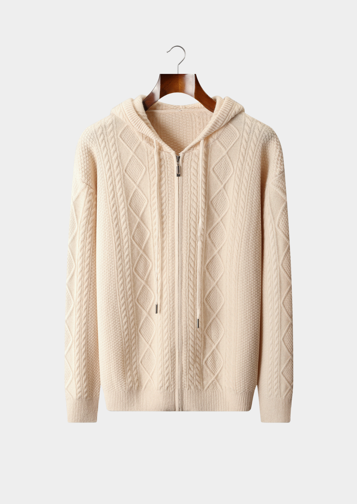 Pure Extra-Fine Merino Wool Wintertime Zipper Hoodie | Roccella