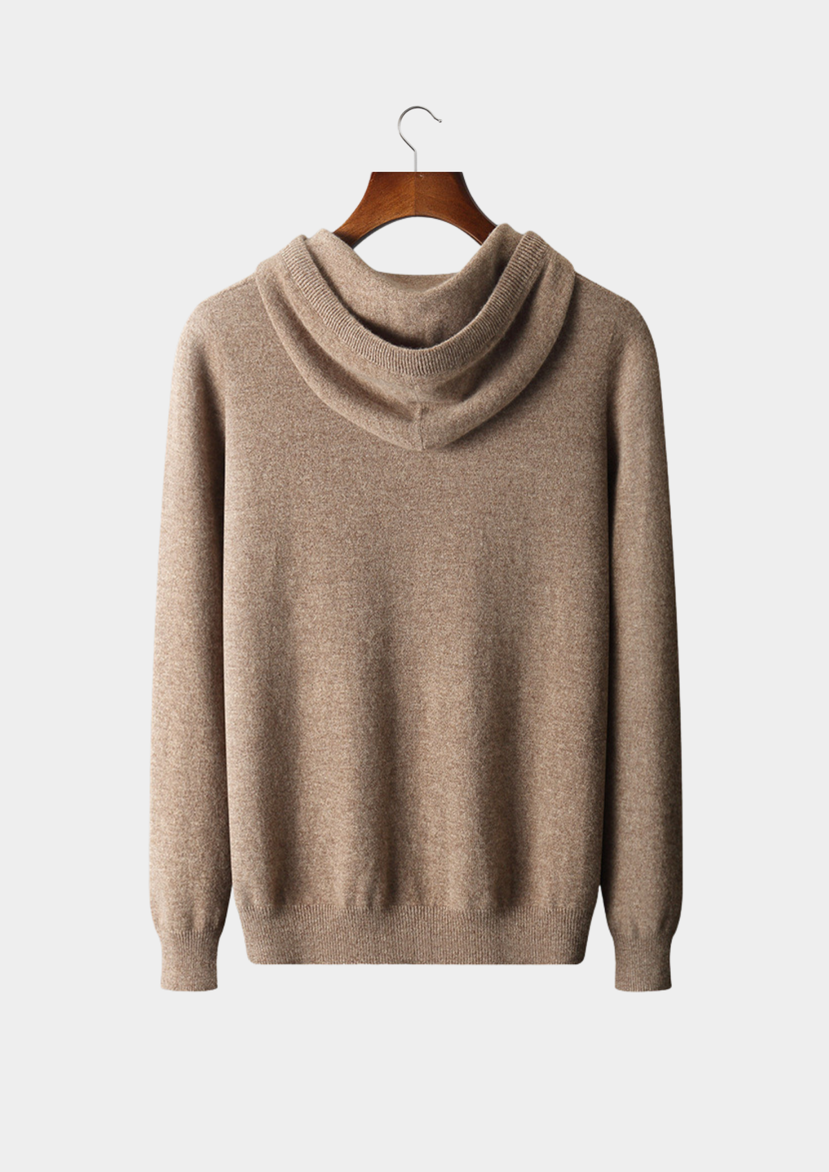 Pure Extra-Fine Merino Wool Beige Leisure Hoodie | Roccella