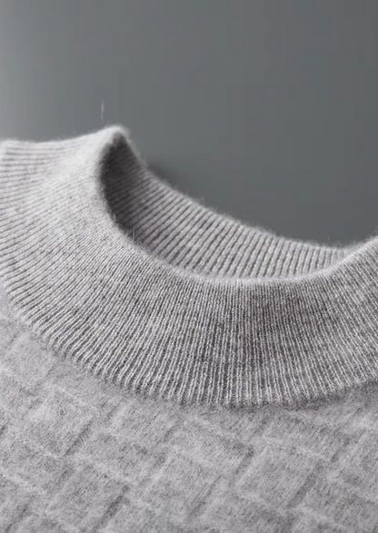 Pure Extra-Fine Merino Wool Textured Mockneck | Roccella