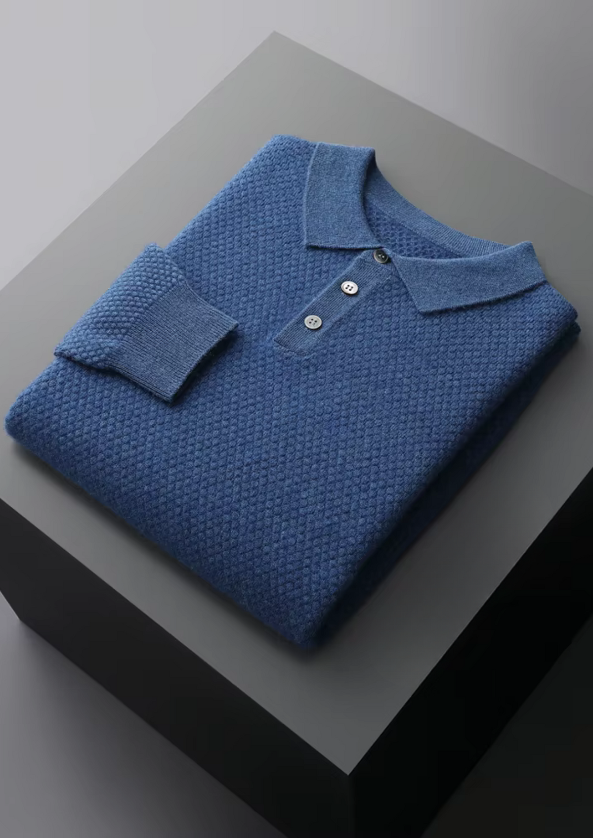 Premium Cashmere Textured Sweater Polo | Roccella