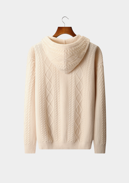 Pure Extra-Fine Merino Wool Wintertime Zipper Hoodie | Roccella