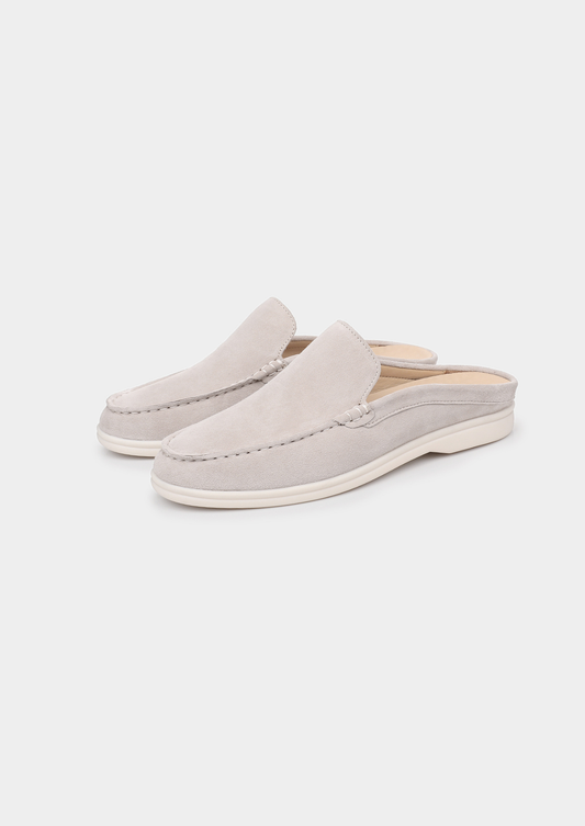 Light Gray Marina Suede Slipper | Roccella