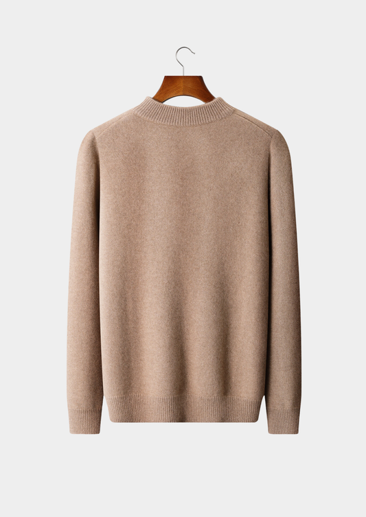 Pure Cashmere Beige Button Sweater | Roccella