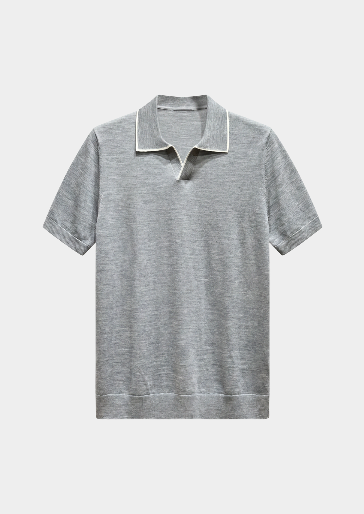 Ellis Light Gray Lightweight Polo Shirt | Roccella