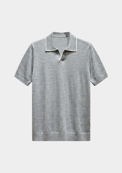 Ellis Light Gray Lightweight Polo Shirt | Roccella
