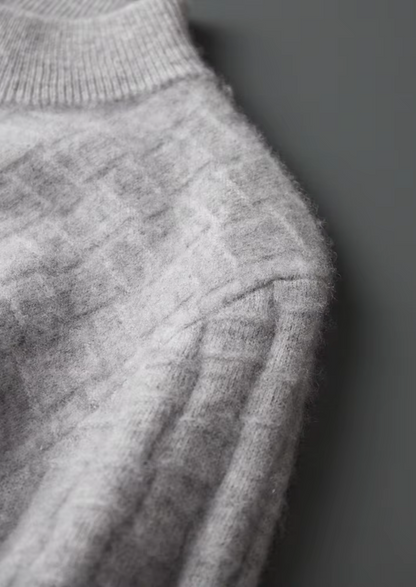 Pure Extra-Fine Merino Wool Textured Mockneck | Roccella
