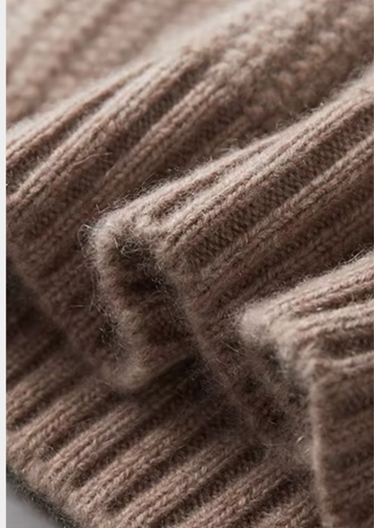 Pure Cashmere Beige Heavyweight Crewneck | Roccella